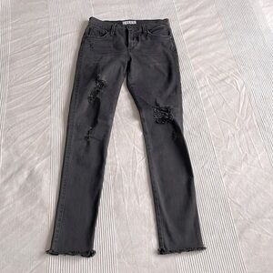 James Jeans Twiggy Distressed Skinny Jeans in Blacked Out Size 28